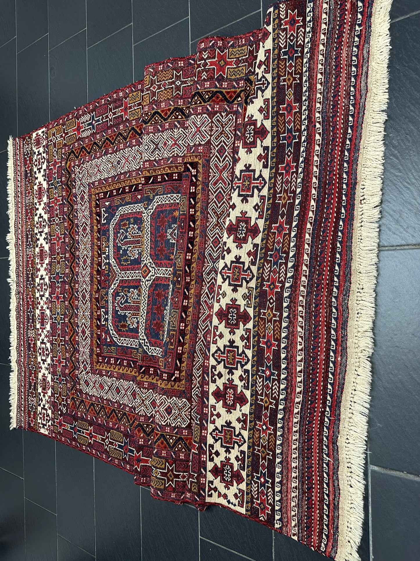 Orientteppich handgeknüpft Sumak Kelim Semi Antik 280x167 cm
