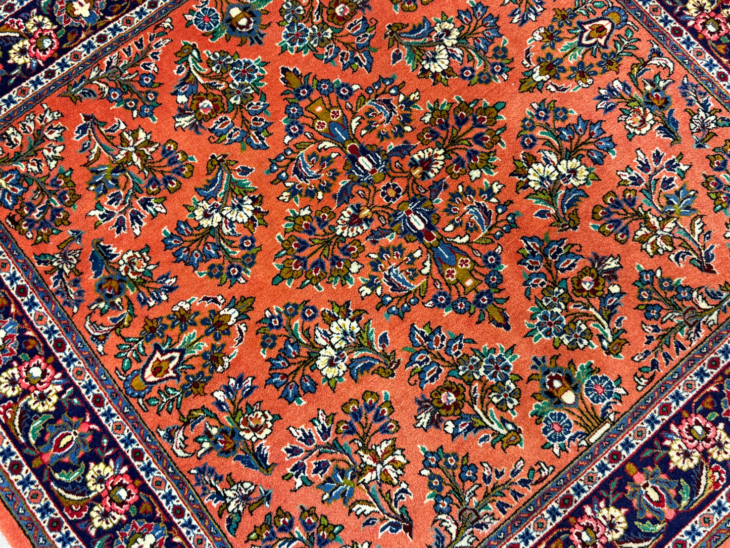 Orientteppich Sarough – Handgeknüpft, Sehr Fein, Korkwolle, 110 x 106 cm