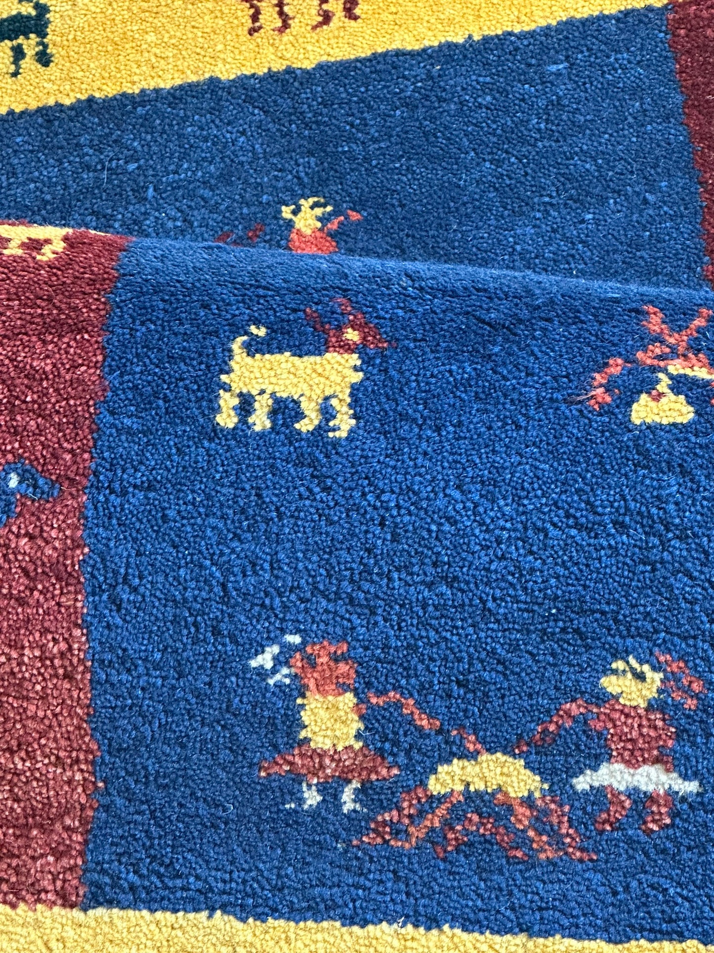 Moderner Gabbeh Teppich handgeknüpft Läufer 125x60cm