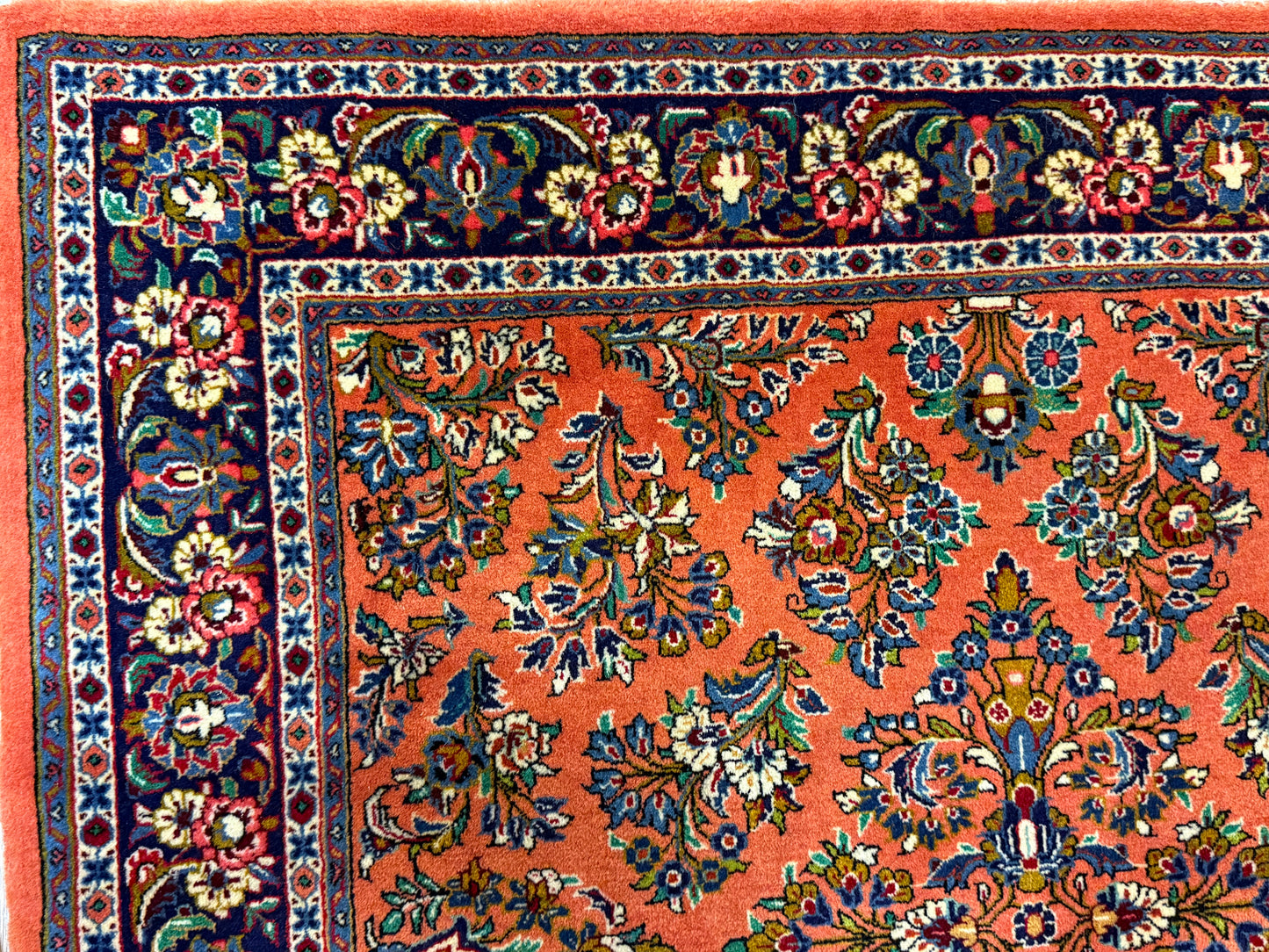 Orientteppich Sarough – Handgeknüpft, Sehr Fein, Korkwolle, 110 x 106 cm