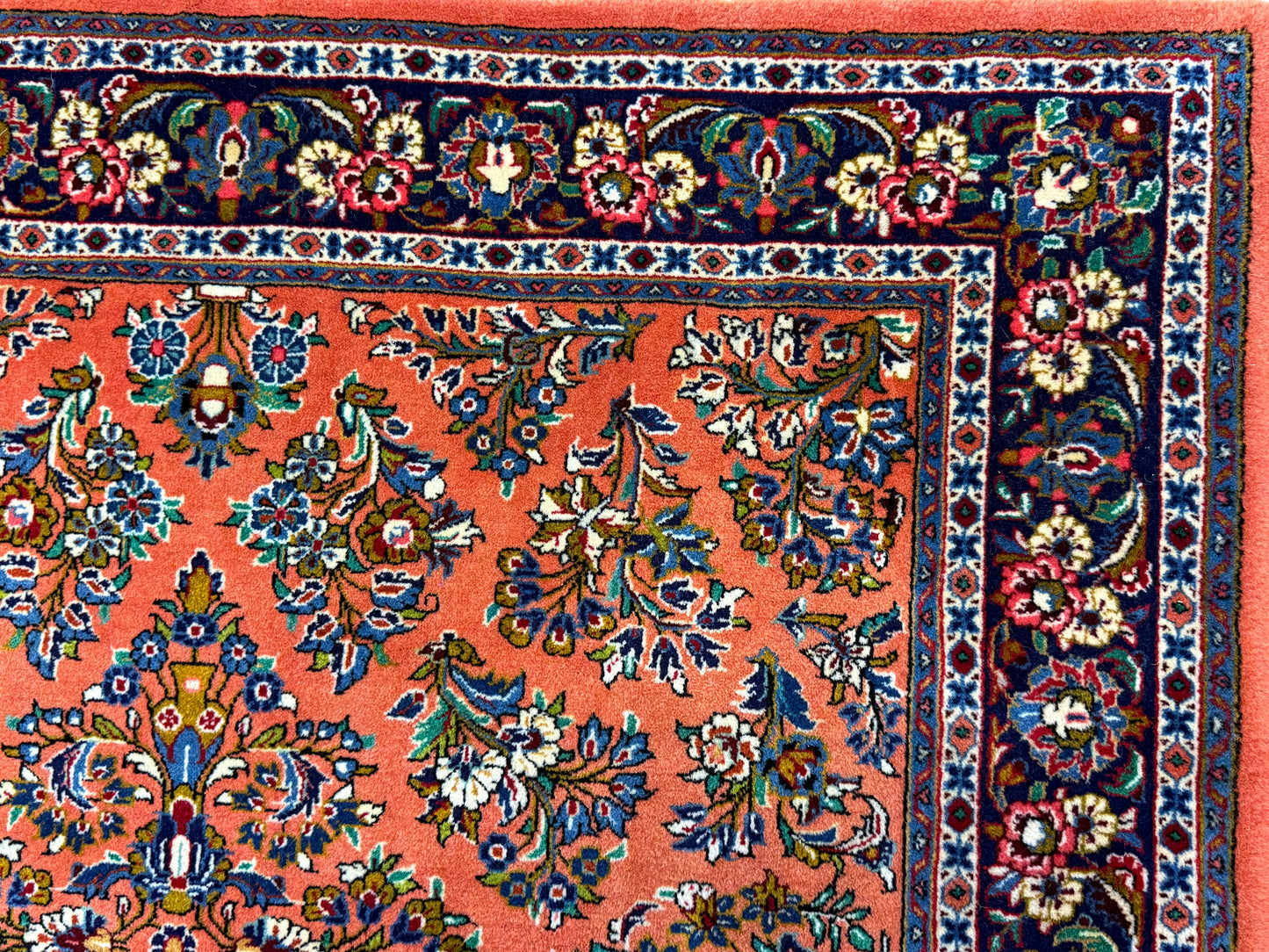 Orientteppich Sarough – Handgeknüpft, Sehr Fein, Korkwolle, 110 x 106 cm