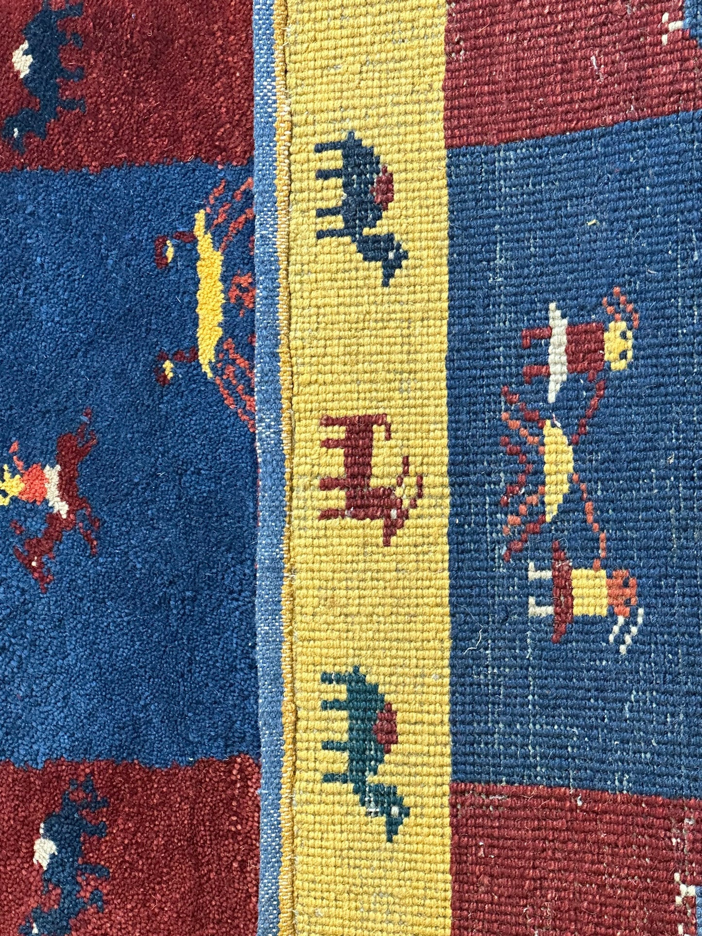 Moderner Gabbeh Teppich handgeknüpft Läufer 125x60cm