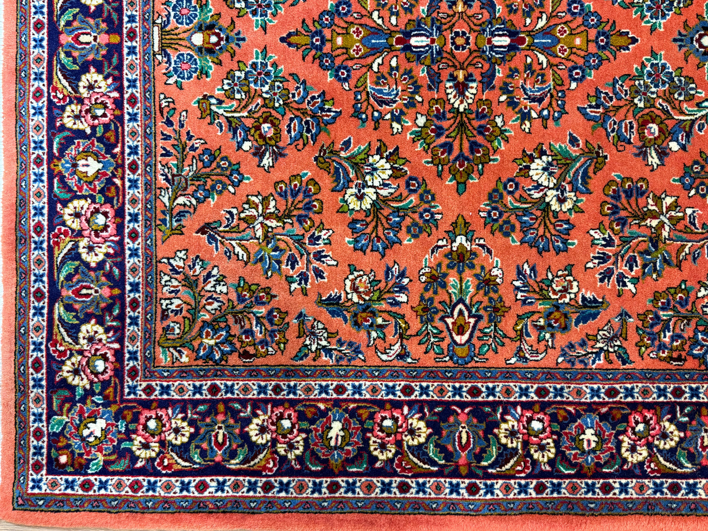 Orientteppich Sarough – Handgeknüpft, Sehr Fein, Korkwolle, 110 x 106 cm