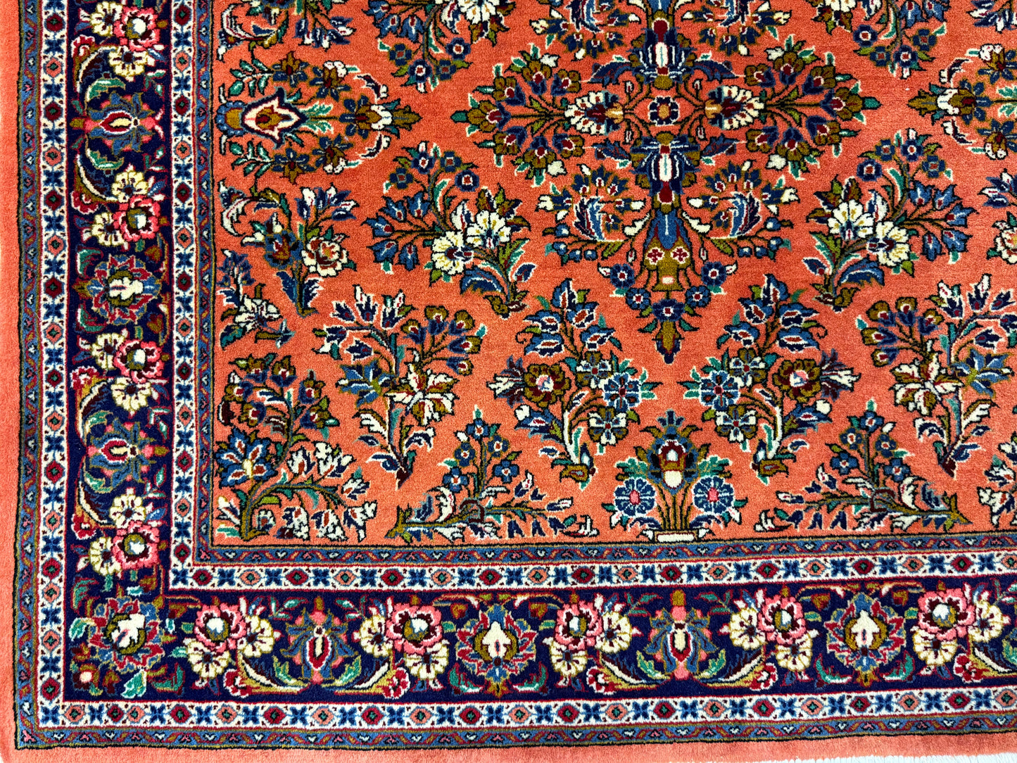 Orientteppich Sarough – Handgeknüpft, Sehr Fein, Korkwolle, 110 x 106 cm