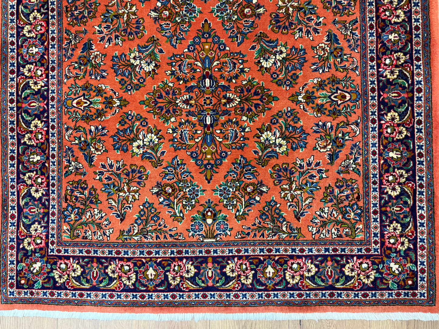 Orientteppich Sarough – Handgeknüpft, Sehr Fein, Korkwolle, 110 x 106 cm