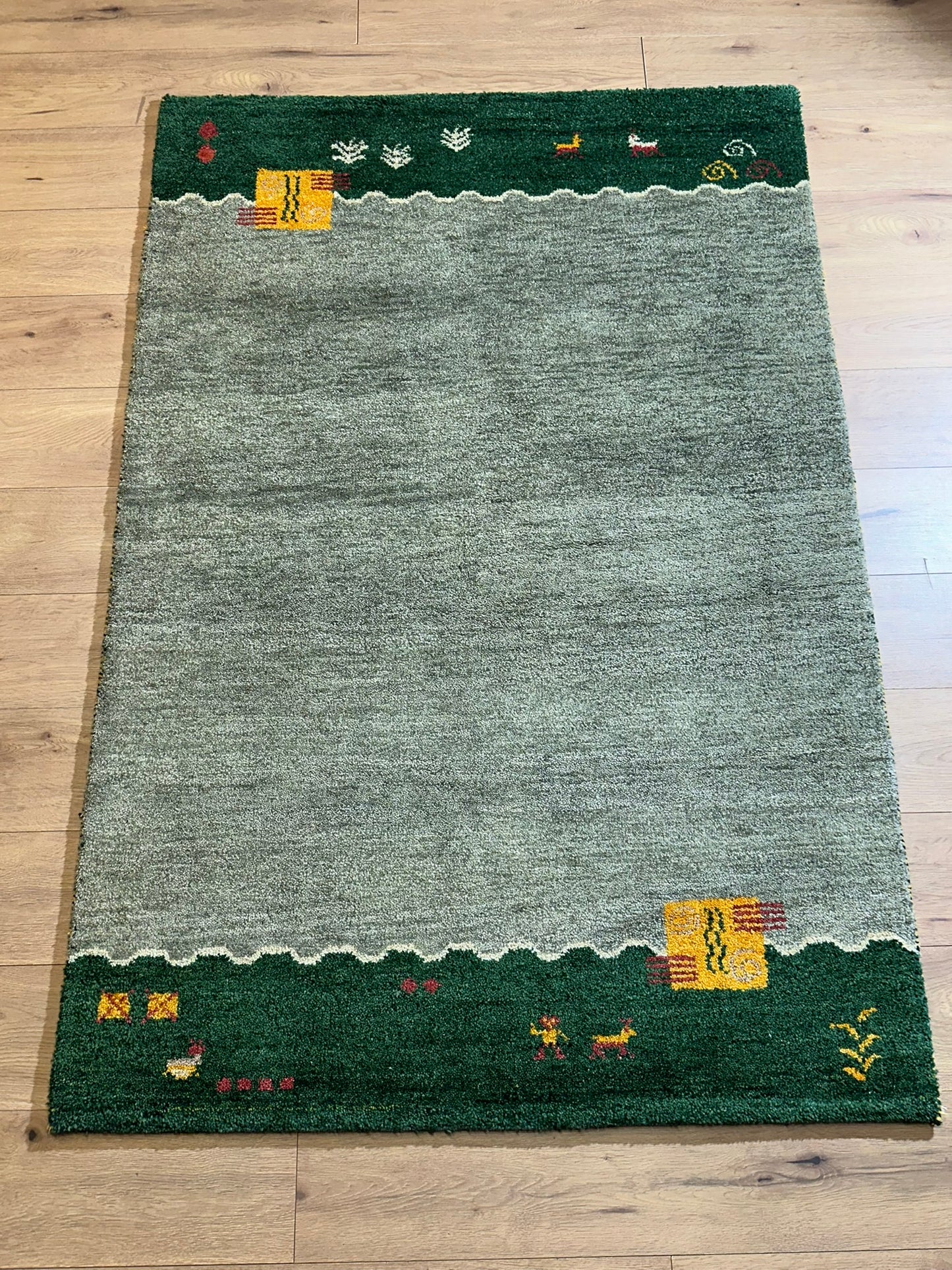Moderner Gabbeh Teppich handgeknüpft 183x123 cm