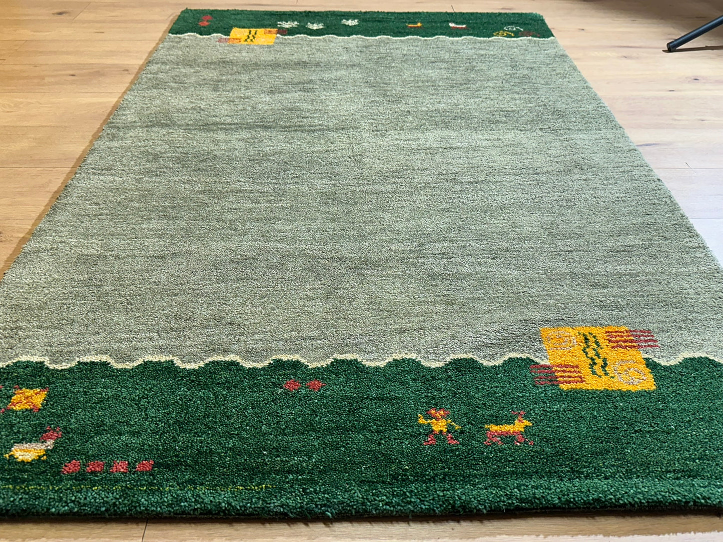 Moderner Gabbeh Teppich handgeknüpft 183x123 cm