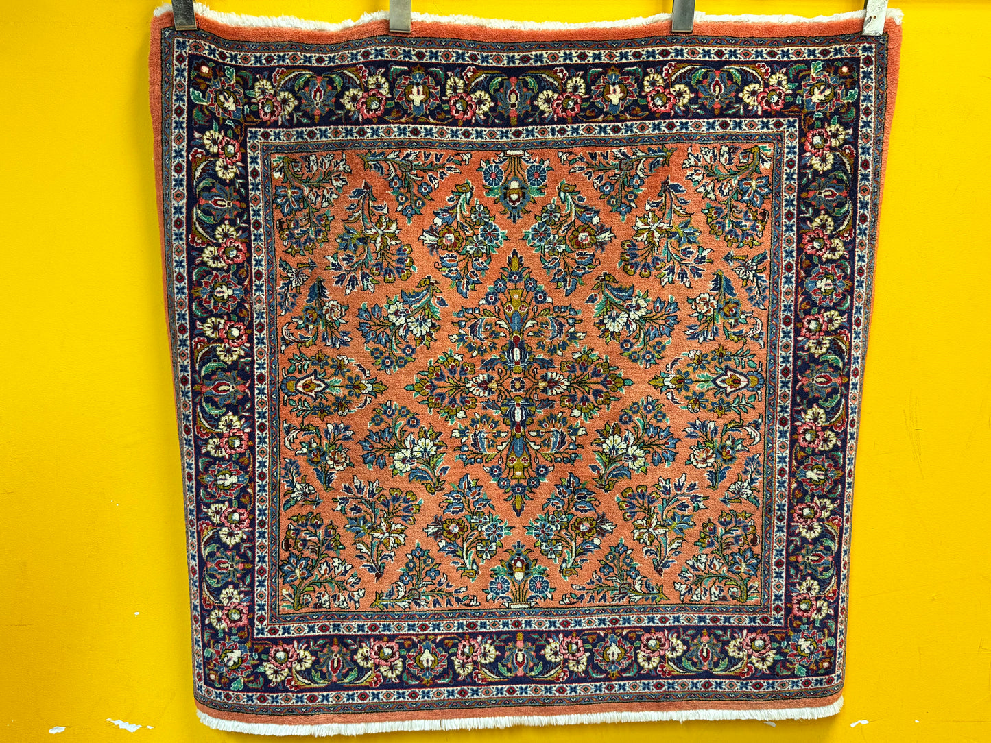 Orientteppich Sarough – Handgeknüpft, Sehr Fein, Korkwolle, 110 x 106 cm