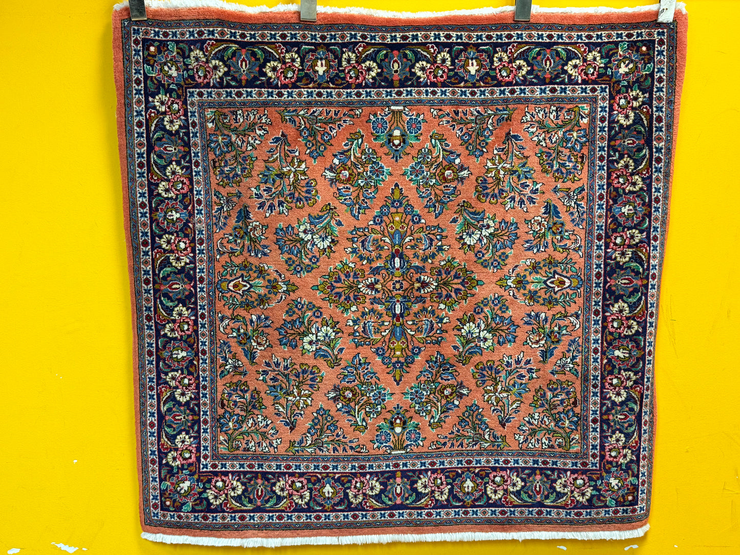 Orientteppich Sarough – Handgeknüpft, Sehr Fein, Korkwolle, 110 x 106 cm