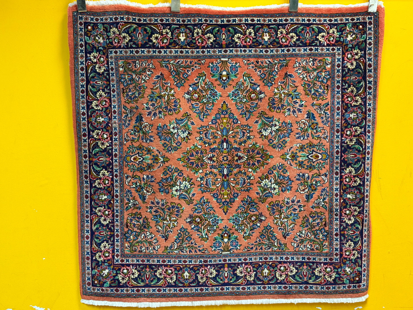 Orientteppich Sarough – Handgeknüpft, Sehr Fein, Korkwolle, 110 x 106 cm