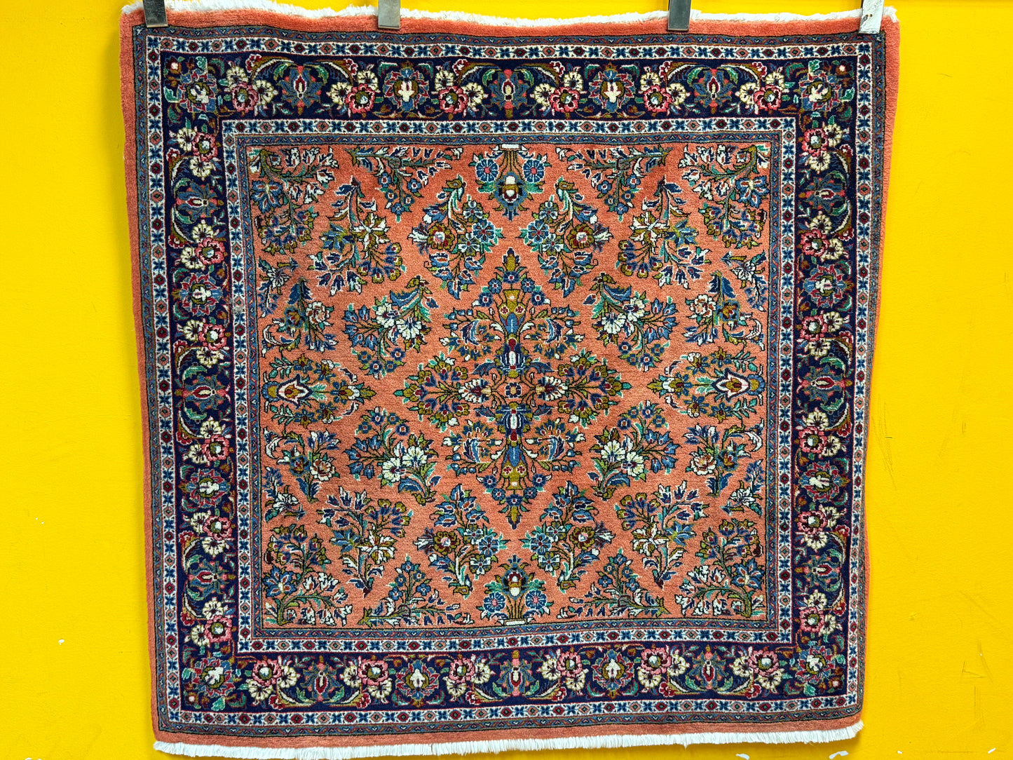 Orientteppich Sarough – Handgeknüpft, Sehr Fein, Korkwolle, 110 x 106 cm