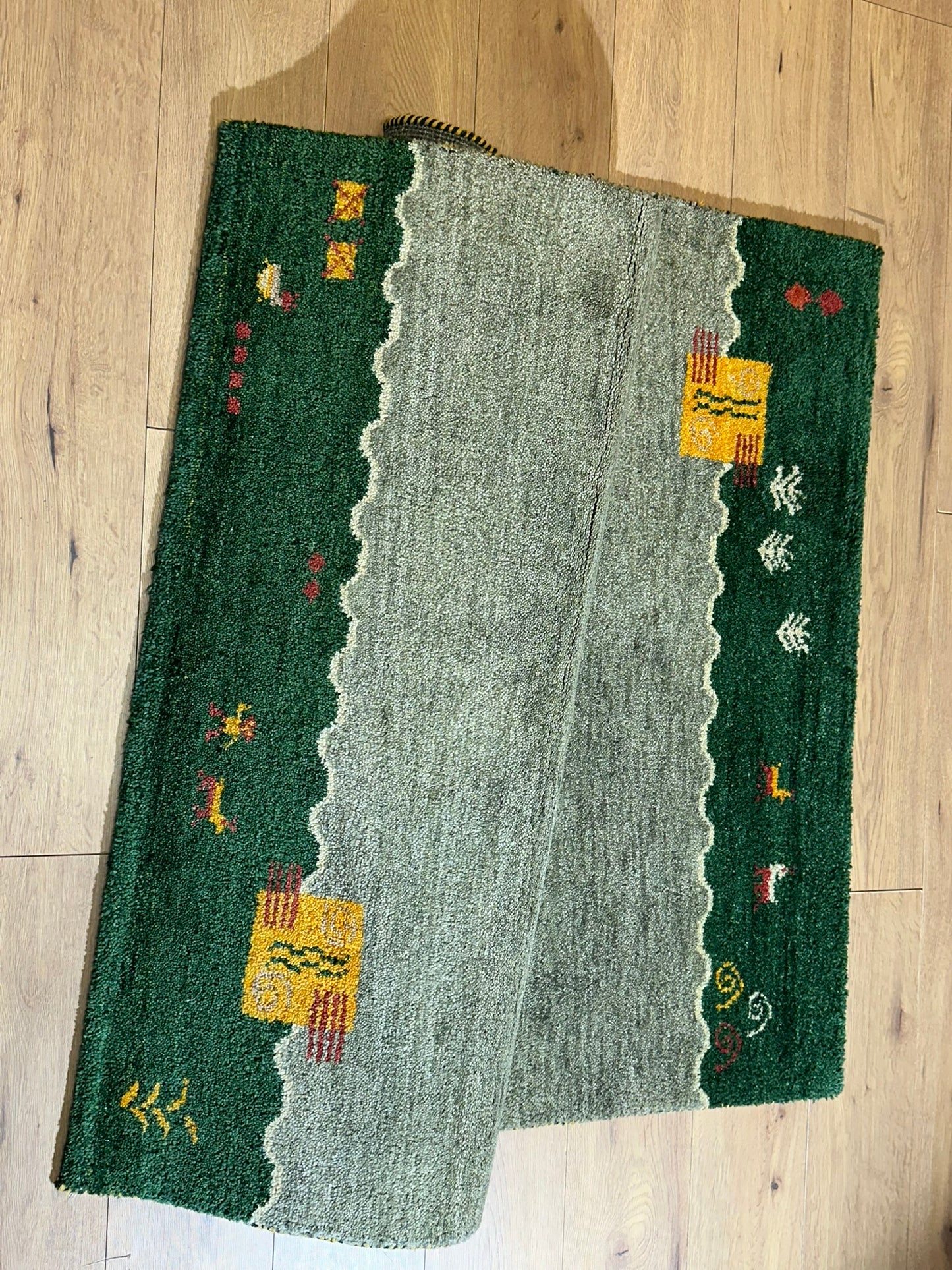 Moderner Gabbeh Teppich handgeknüpft 183x123 cm