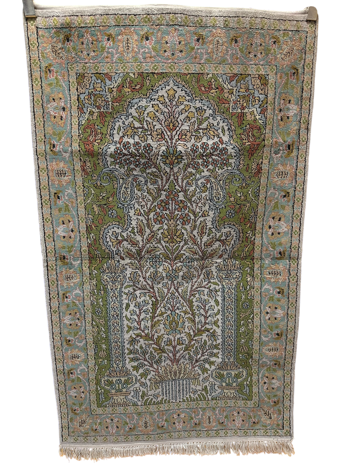 Orientteppich handgeknüpft Ghom Seide Lebensbaum 152x92 cm