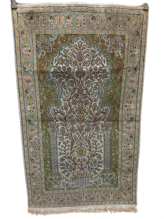 Orientteppich handgeknüpft Ghom Seide Lebensbaum 152x92 cm