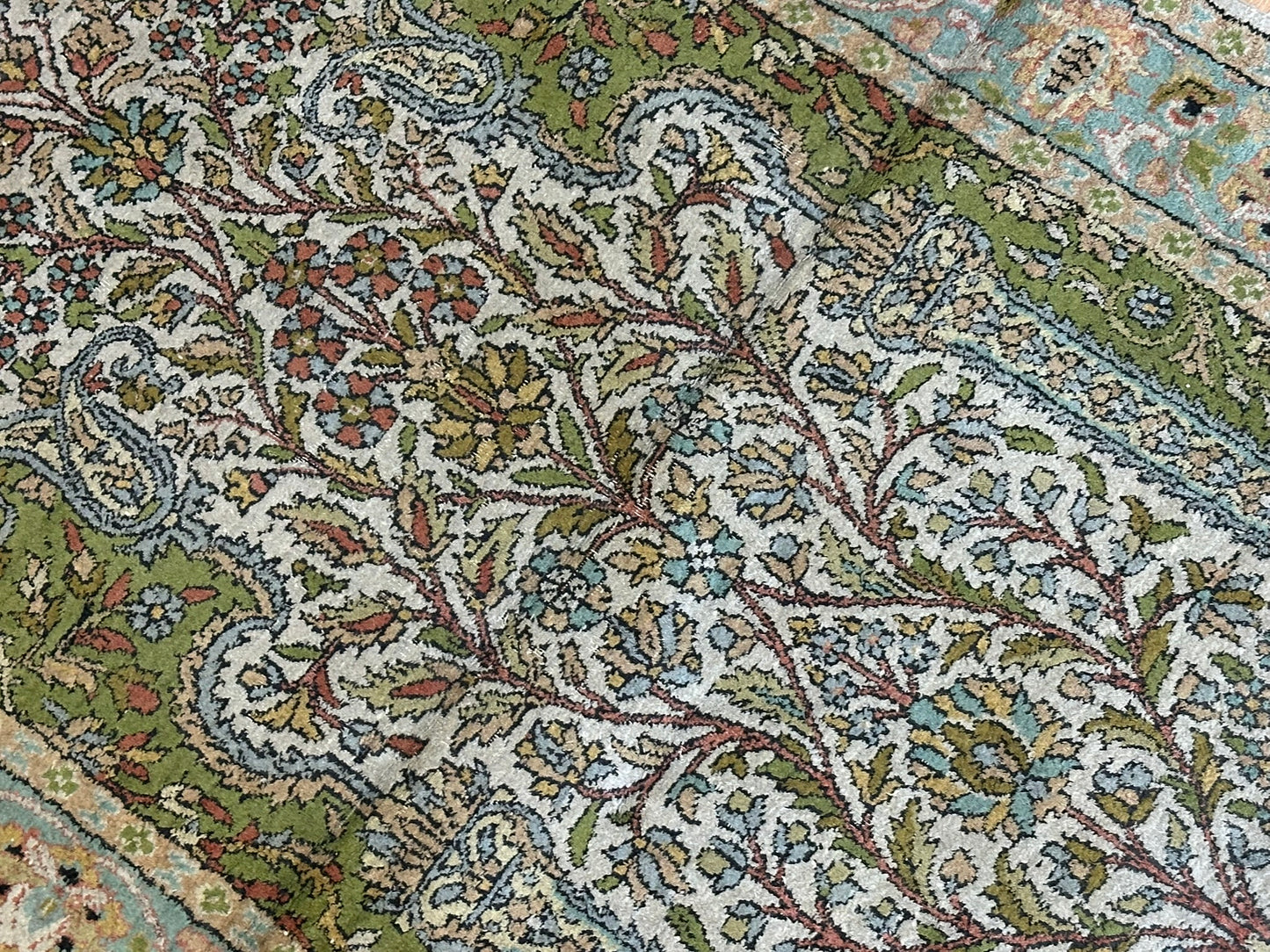 Orientteppich handgeknüpft Ghom Seide Lebensbaum 152x92 cm