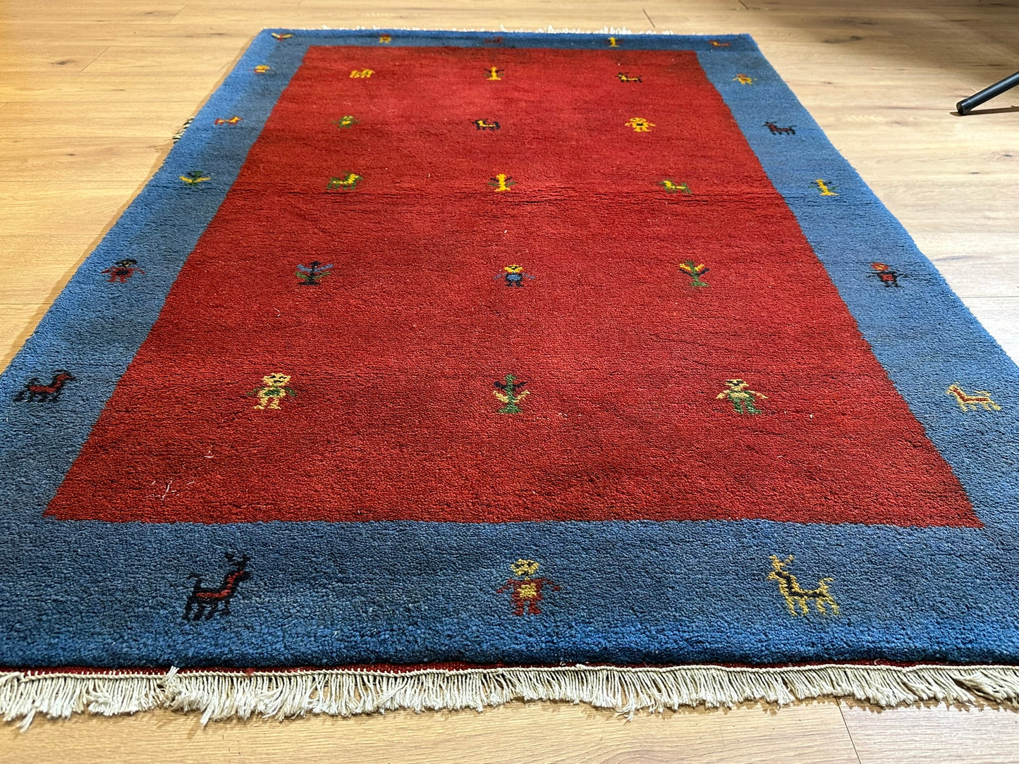 Moderner Gabbeh Teppich handgeknüpft 181x123 cm