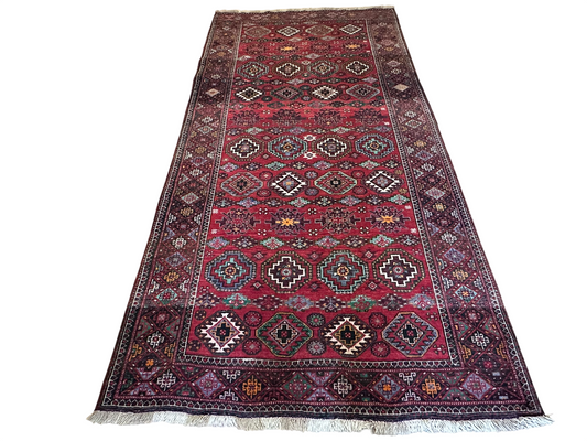 Antik Orientteppich handgeknüpft Heriz  Läufer naturfarben 300x154 cm