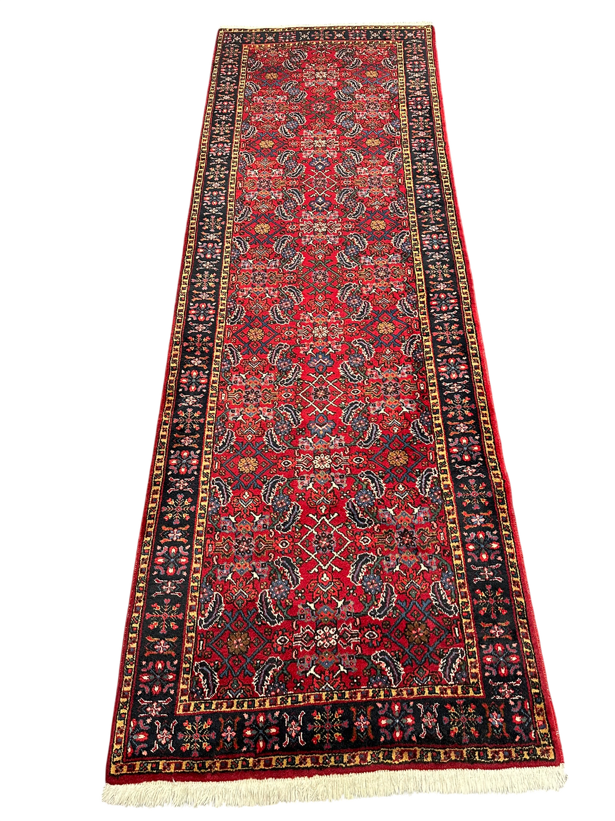 Orientteppich handgeknüpft Täbriz Läufer 340x110 cm