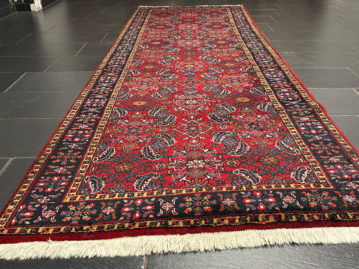 Orientteppich handgeknüpft Täbriz Läufer 340x110 cm