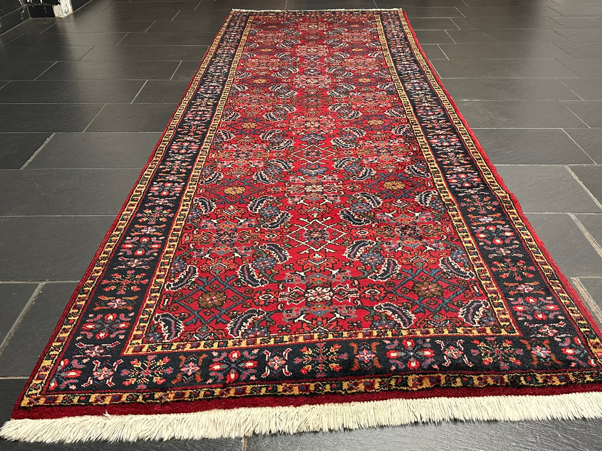 Orientteppich handgeknüpft Täbriz Läufer 340x110 cm