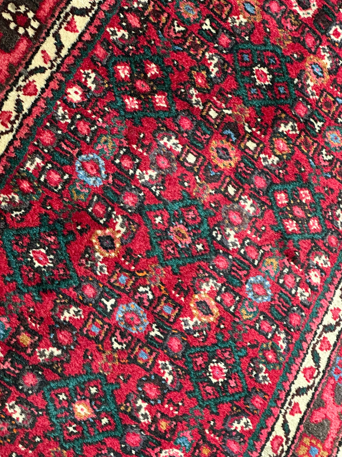 Orientteppich handgeknüpft Hamadan Läufer 395x75 cm