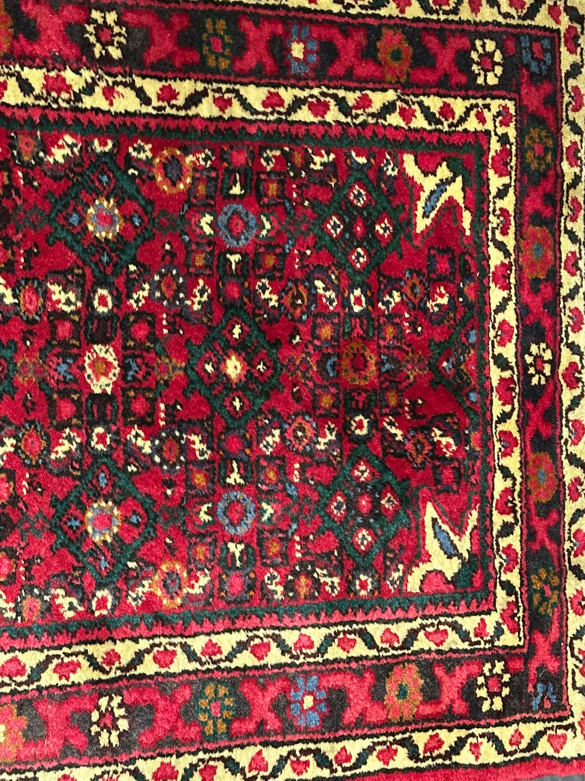 Orientteppich handgeknüpft Hamadan Läufer 395x75 cm
