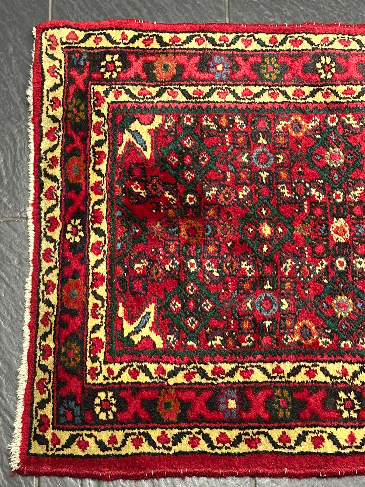 Orientteppich handgeknüpft Hamadan Läufer 395x75 cm