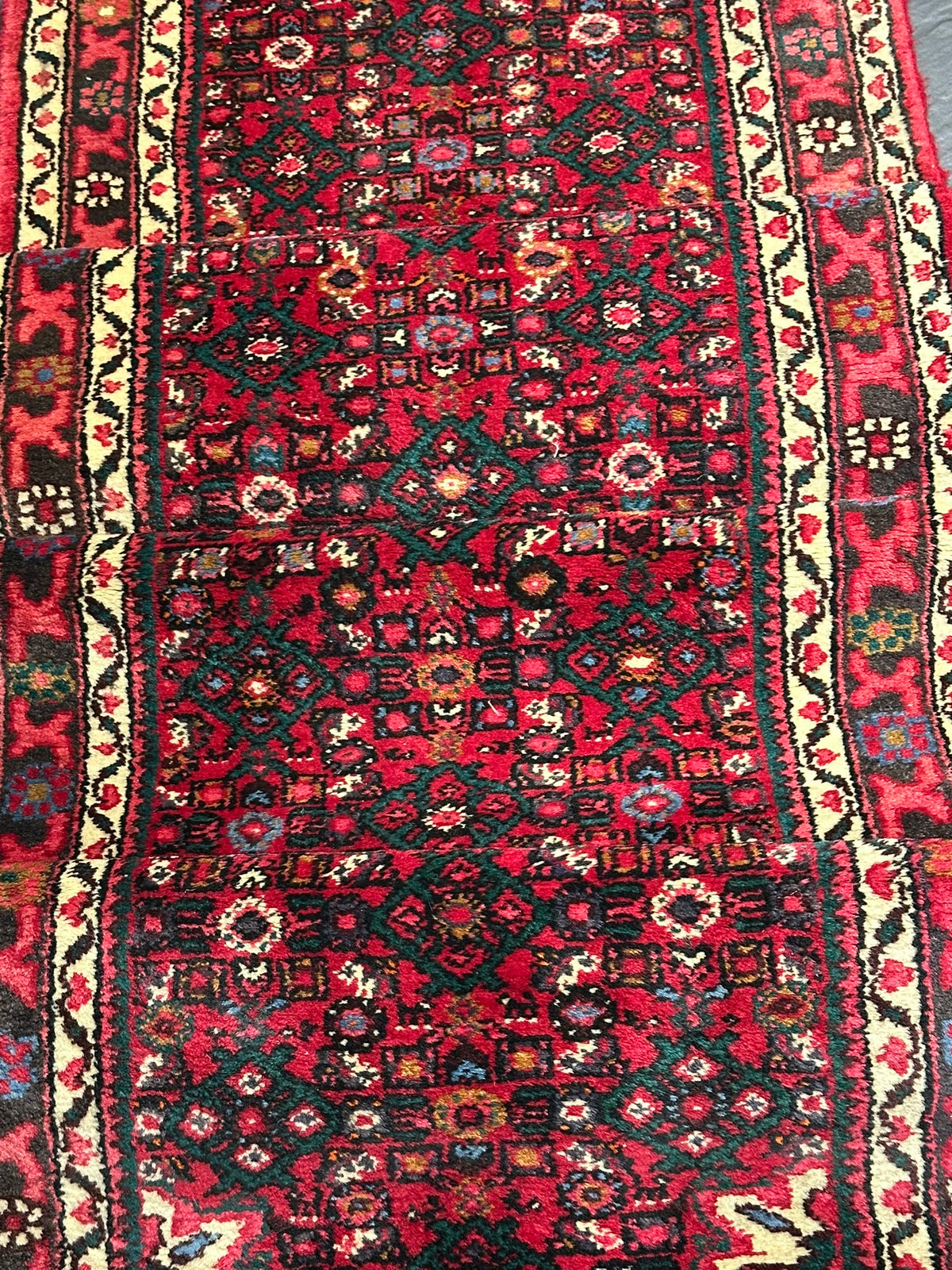 Orientteppich handgeknüpft Hamadan Läufer 395x75 cm