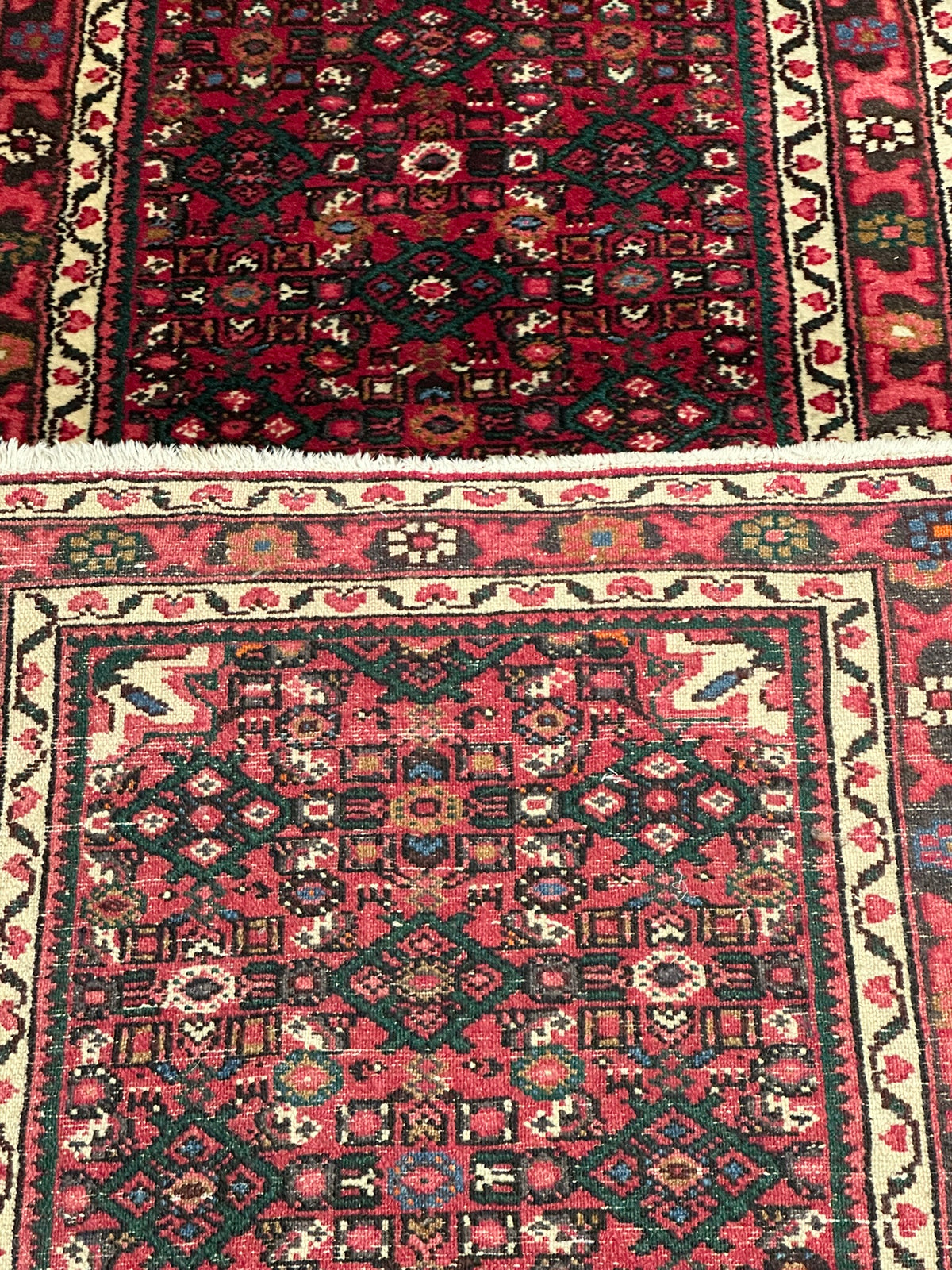 Orientteppich handgeknüpft Hamadan Läufer 395x75 cm
