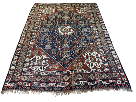Antik Orientteppich handgeknüpft Gaschgai naturfarben 305x220 cm