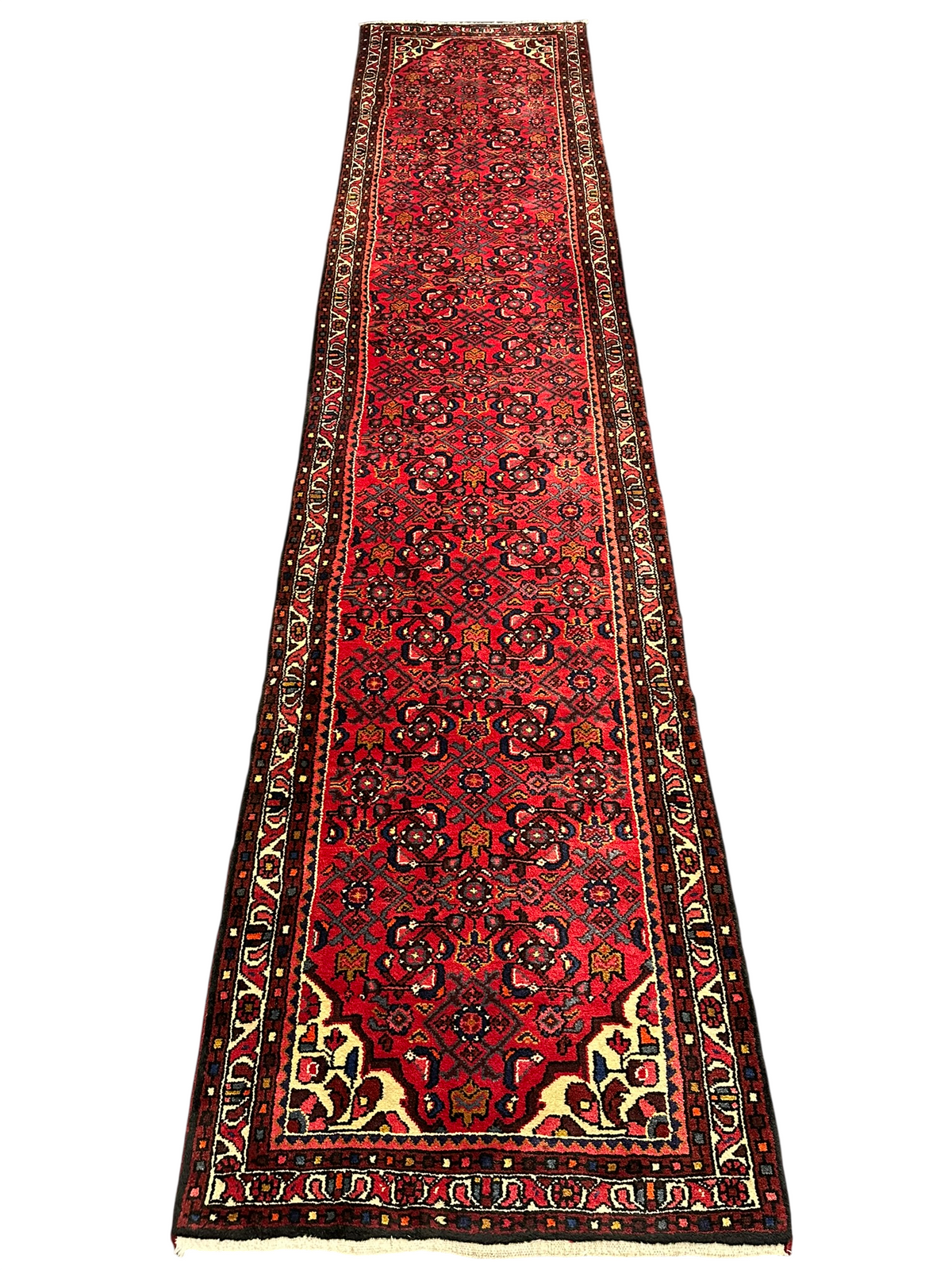 Orientteppich handgeknüpft Hamadan Läufer 400x85 cm