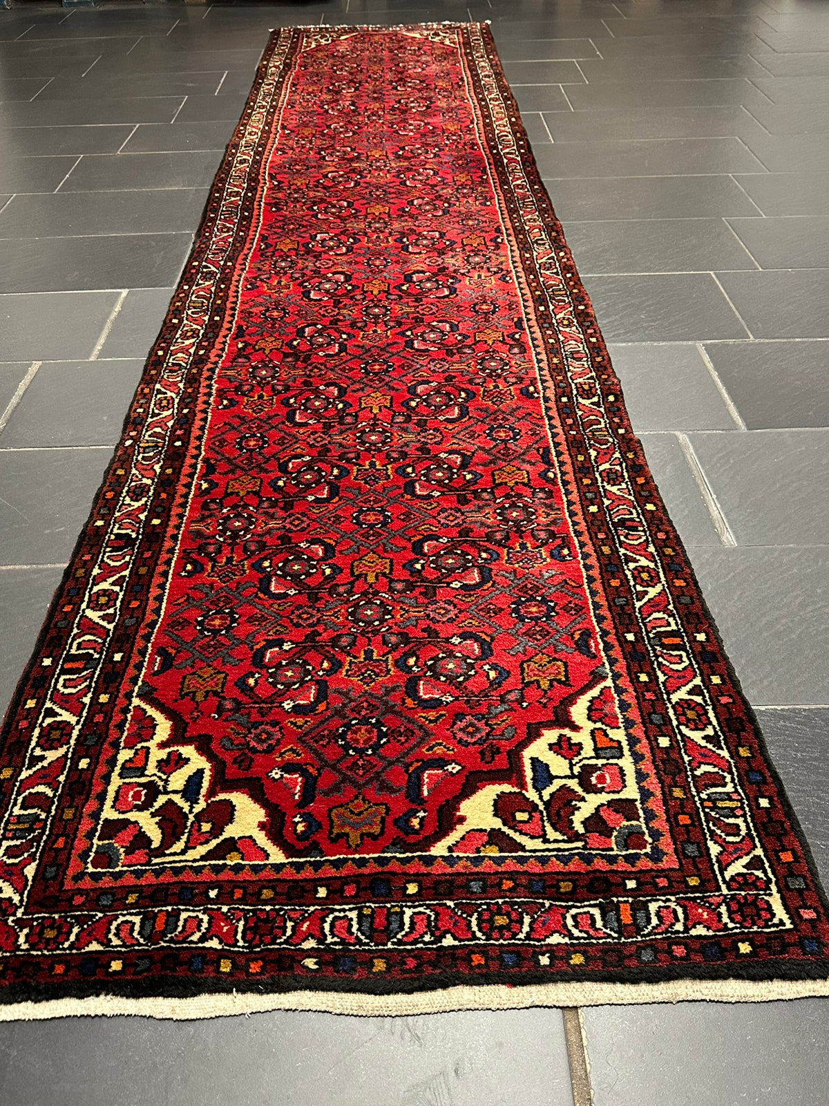 Orientteppich handgeknüpft Hamadan Läufer 400x85 cm