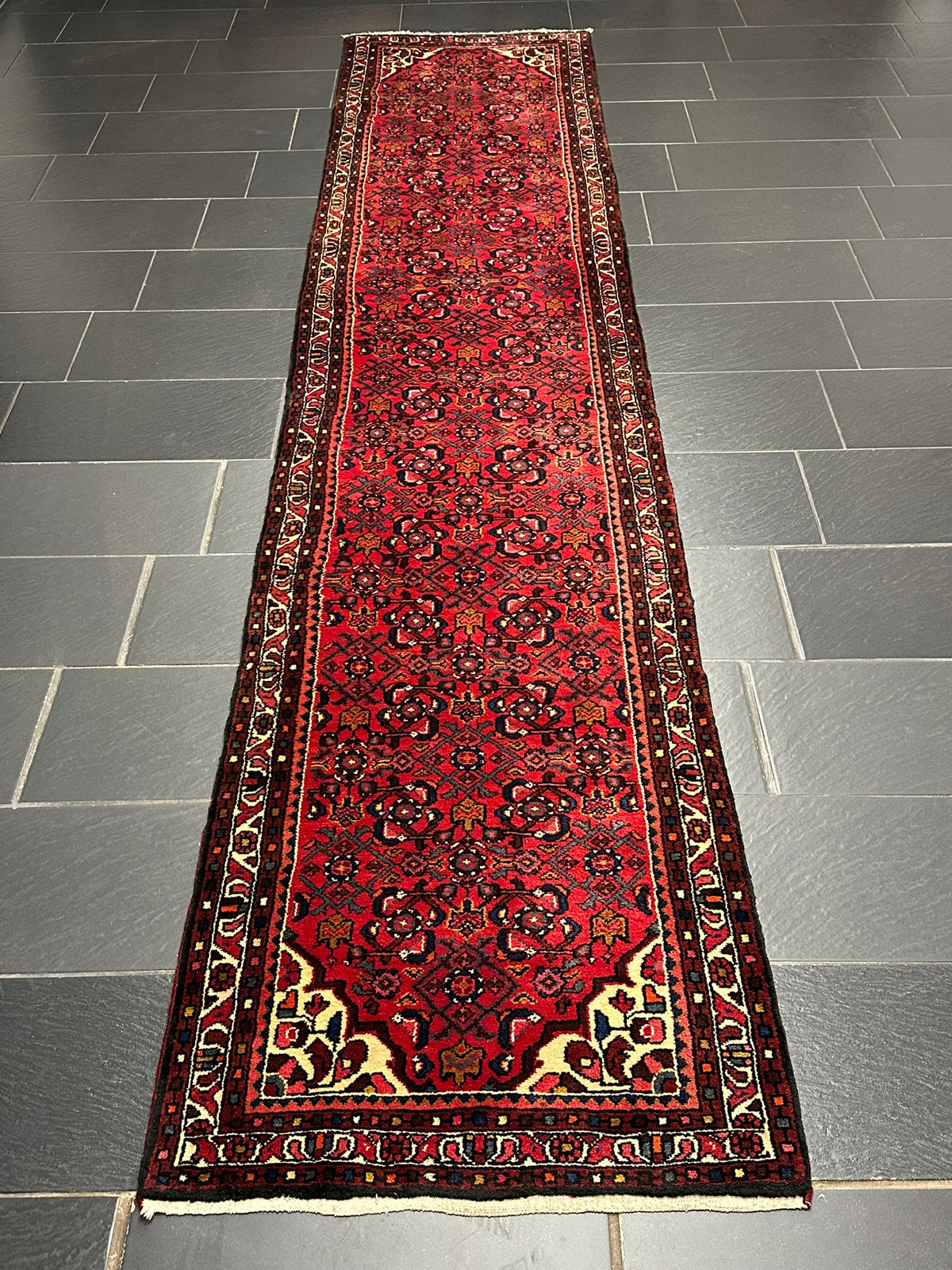 Orientteppich handgeknüpft Hamadan Läufer 400x85 cm