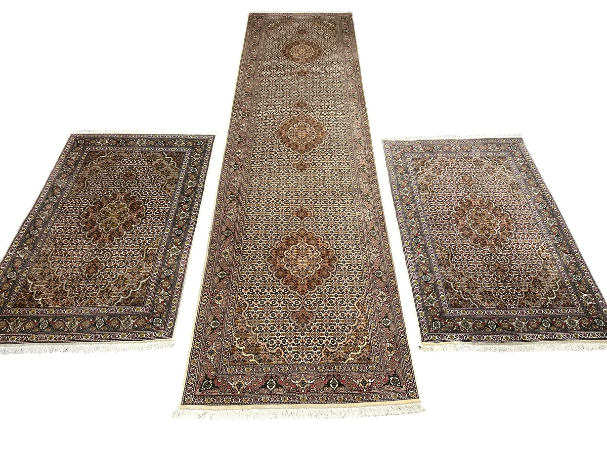 Orientteppich-Set handgeknüpft Täbriz Mahi 3-teilig (300x80 / 120x80 / 120x80 cm)