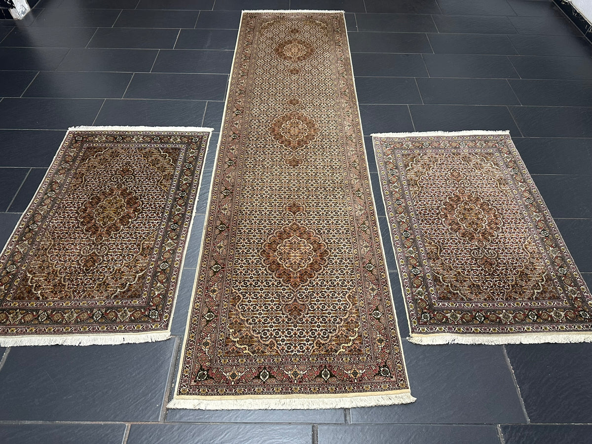 Orientteppich-Set handgeknüpft Täbriz Mahi 3-teilig (300x80 / 120x80 / 120x80 cm)