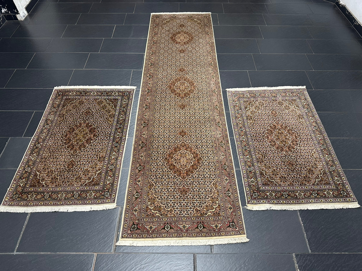 Orientteppich-Set handgeknüpft Täbriz Mahi 3-teilig (300x80 / 120x80 / 120x80 cm)