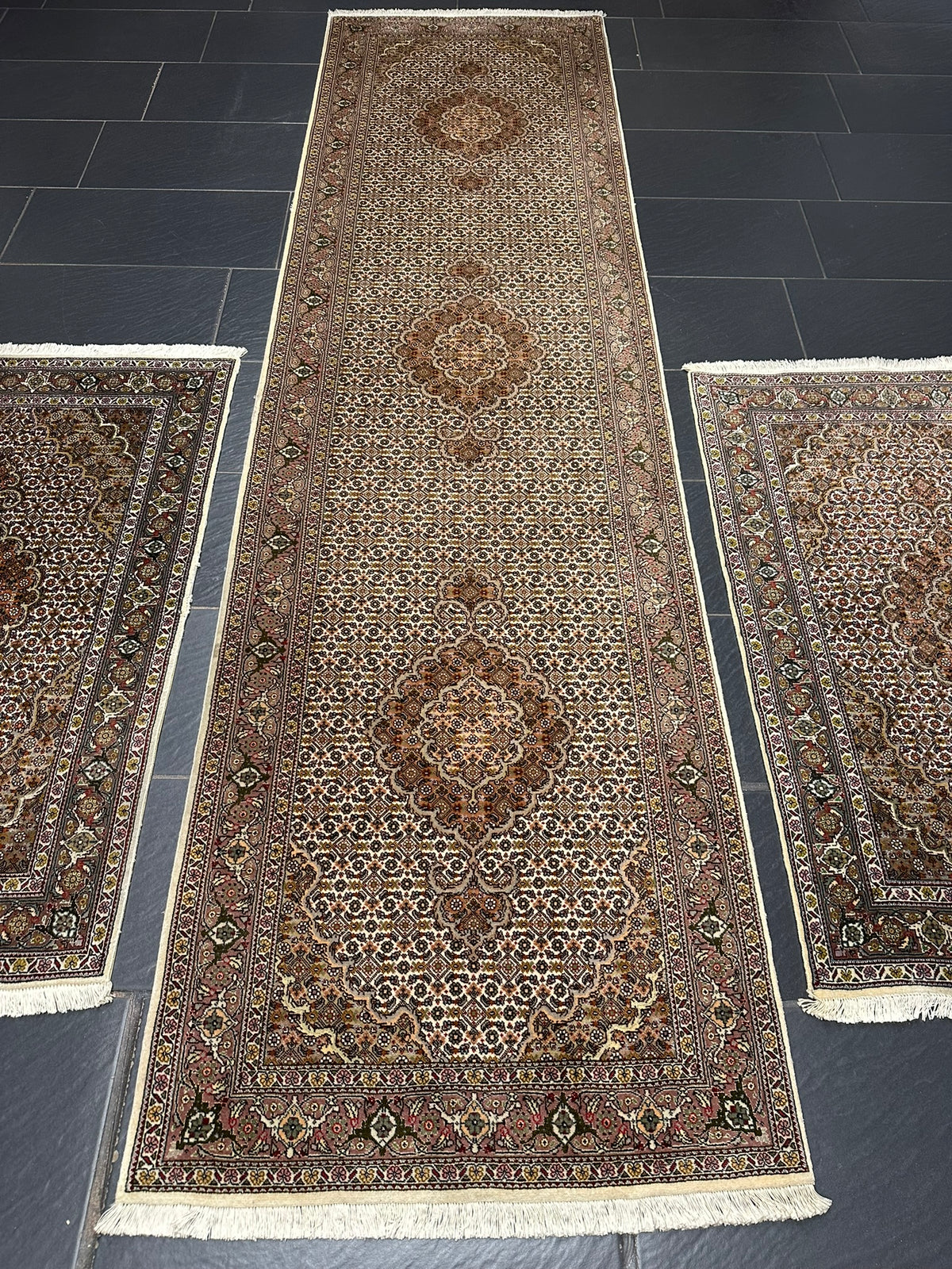 Orientteppich-Set handgeknüpft Täbriz Mahi 3-teilig (300x80 / 120x80 / 120x80 cm)