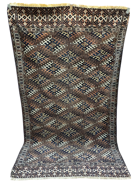 Antik Orientteppich handgeknüpft Buchara Jomut naturfarben  250x150 cm
