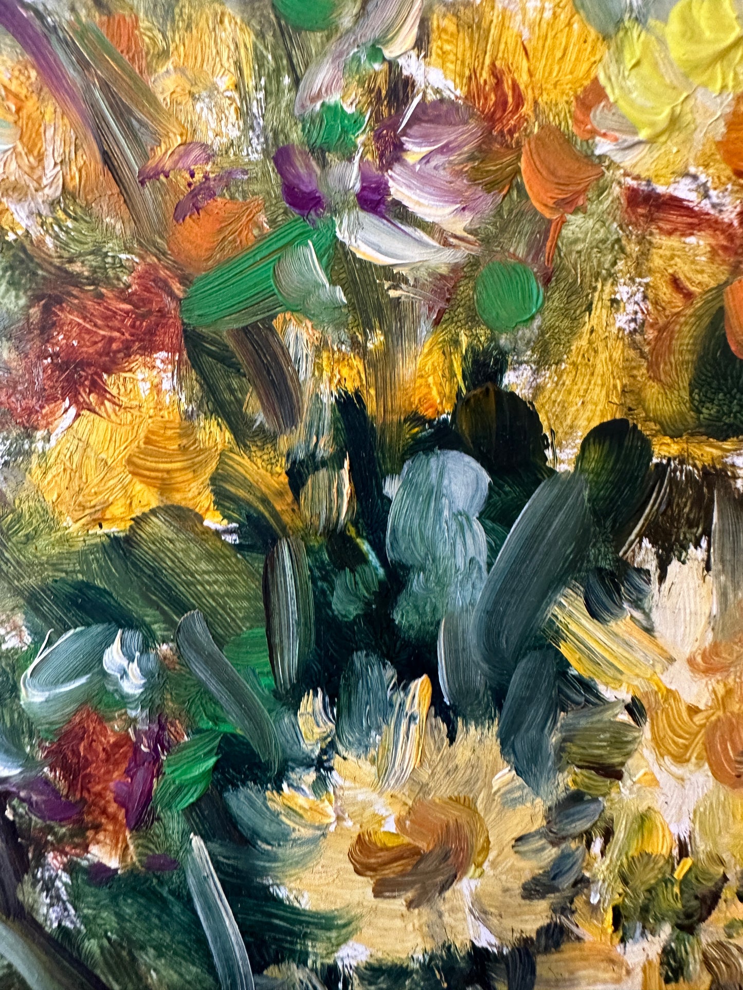 Staudt (1995) Ölgemälde Moderne Ansicht eines Stilllebens Blumenstrauß