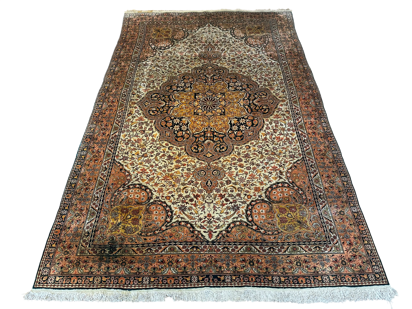 Orientteppich handgeknüpft Hereke Kayseri seide auf seide 295x190 cm