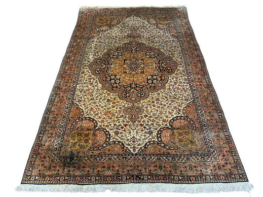 Orientteppich handgeknüpft Hereke Kayseri seide auf seide 295x190 cm