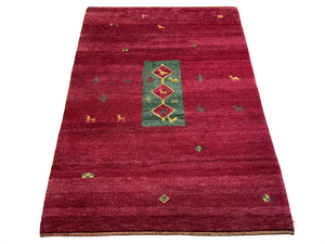 Moderner Gabbeh Teppich handgeknüpft 182x122 cm