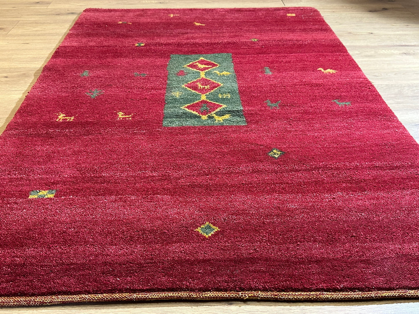 Moderner Gabbeh Teppich handgeknüpft 182x122 cm