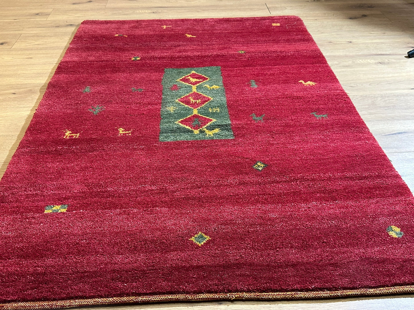 Moderner Gabbeh Teppich handgeknüpft 182x122 cm