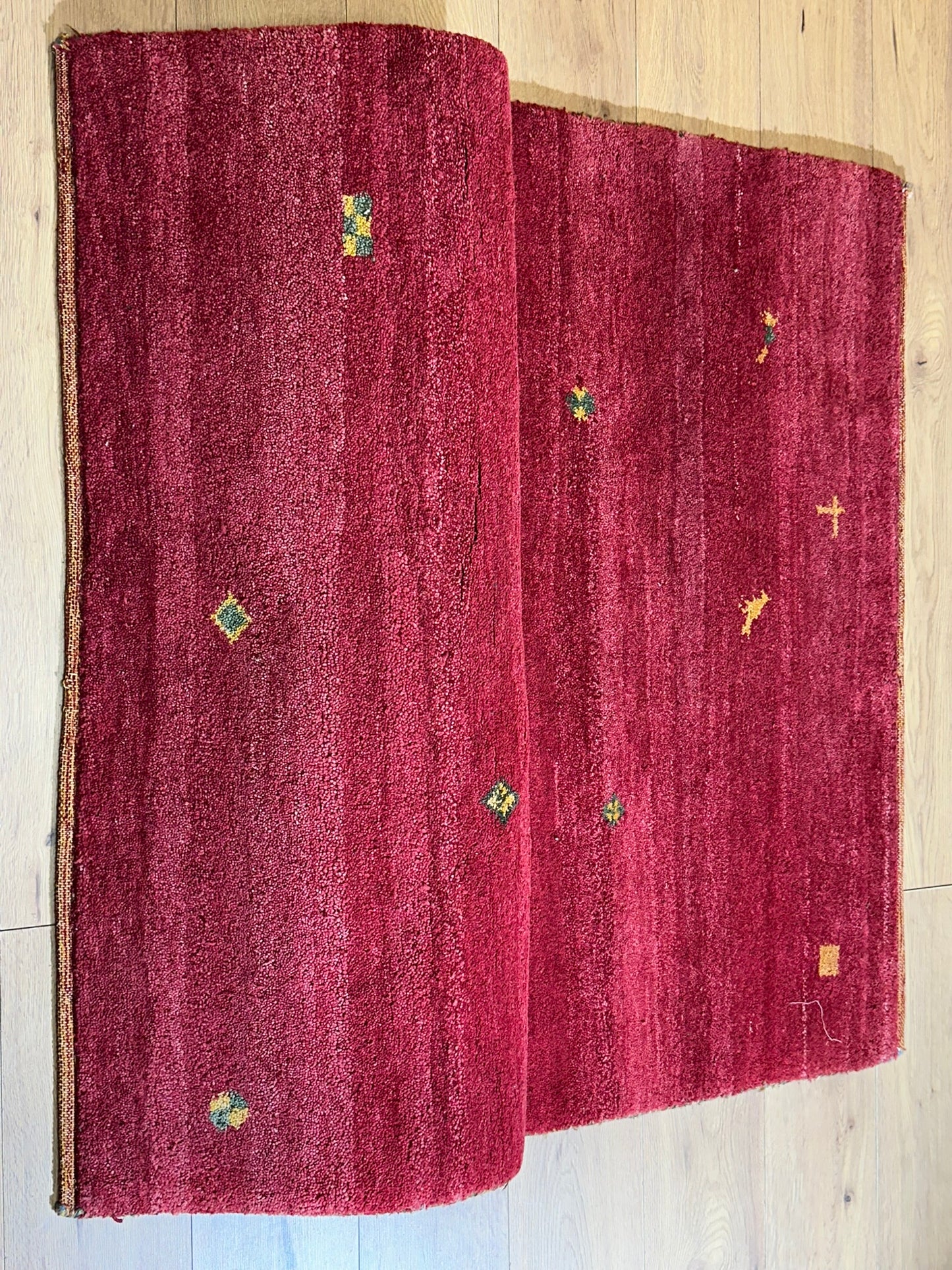 Moderner Gabbeh Teppich handgeknüpft 182x122 cm