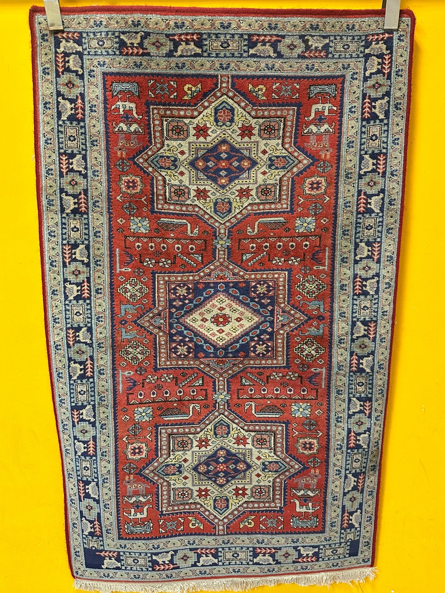 Orientteppich handgeknüpft debend Kazak 145x87 cm