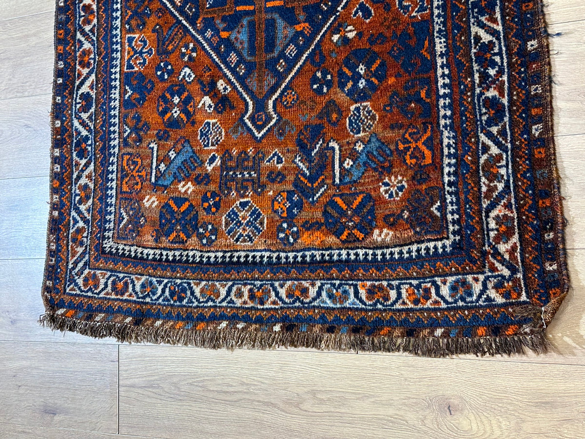 Antiker Orientteppich handgeknüpft Ghashghai 160x110 cm