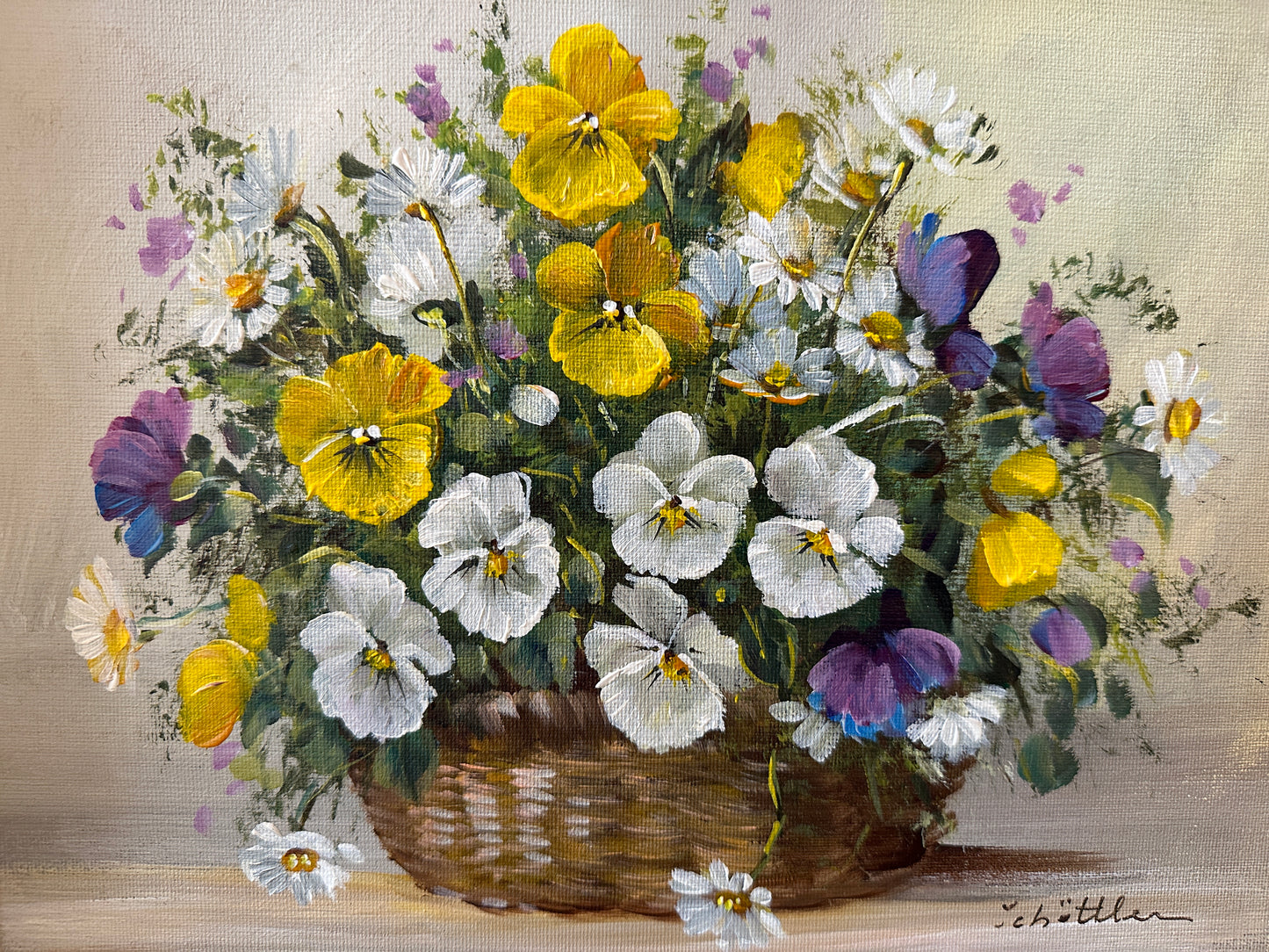 Katharina SCHÖTTLER (1935-2016) Ölgemälde Sommerliches Blumenstillleben