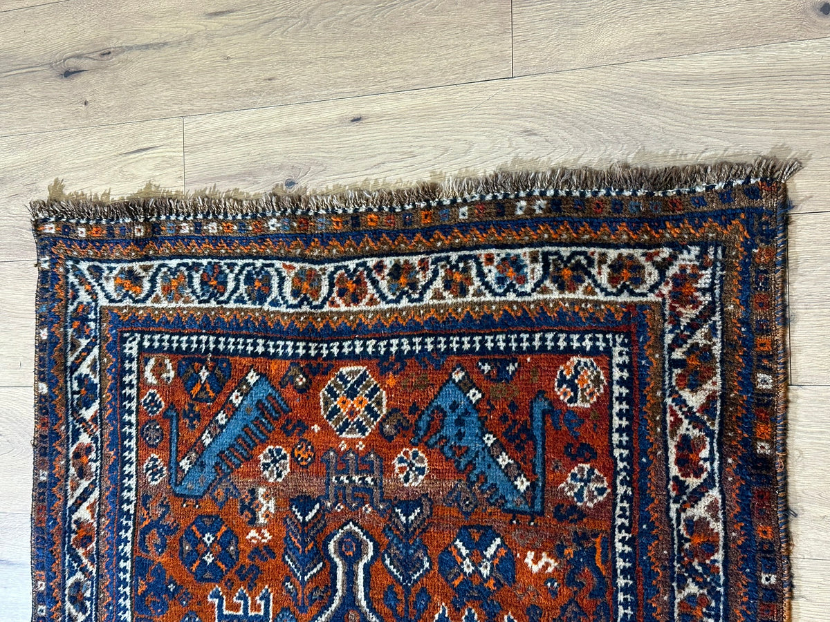 Antiker Orientteppich handgeknüpft Ghashghai 160x110 cm