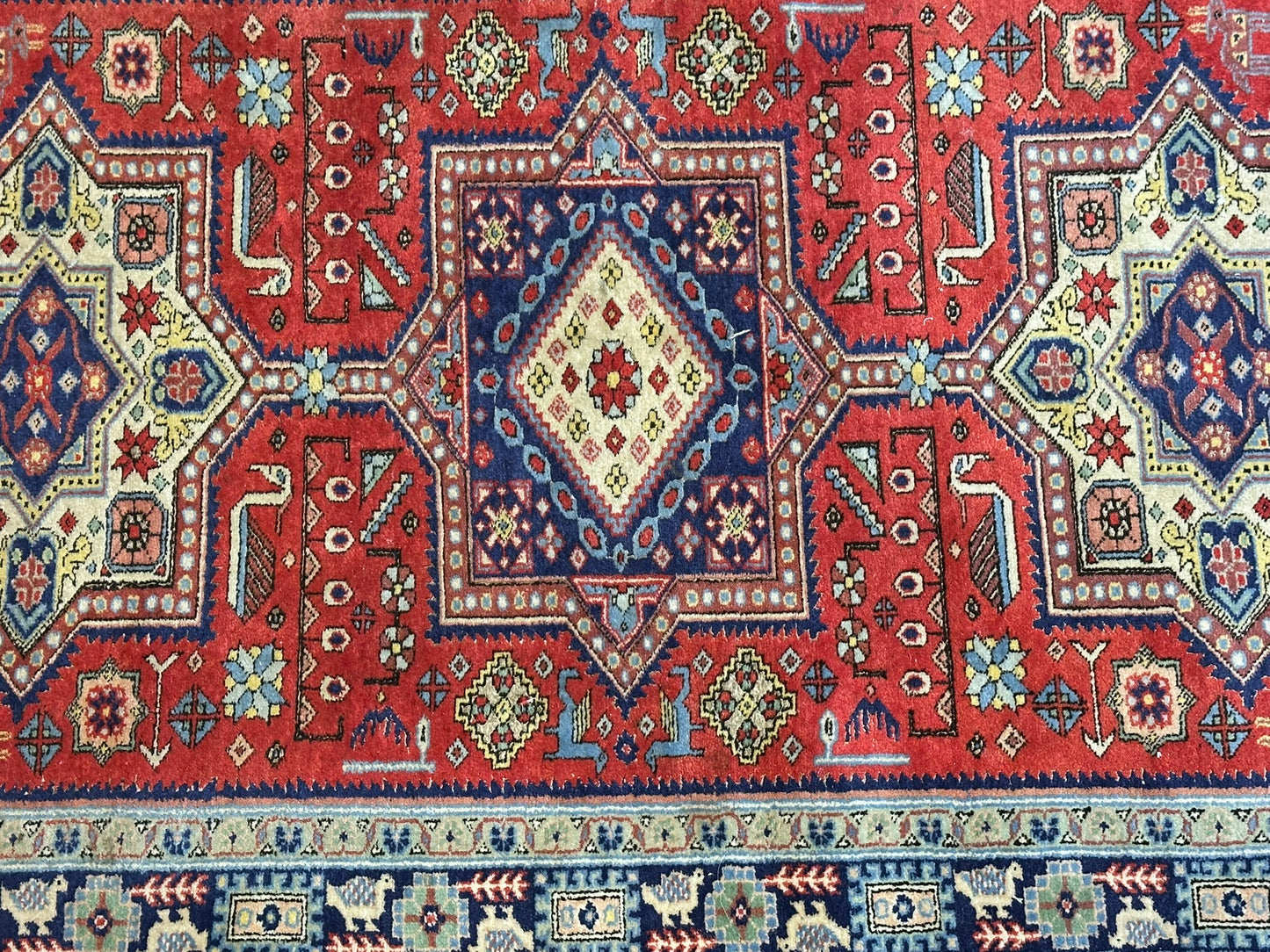 Orientteppich handgeknüpft debend Kazak 145x87 cm